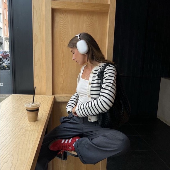 Striped Women's Sweater - Navy and White - Picture 5 of 5